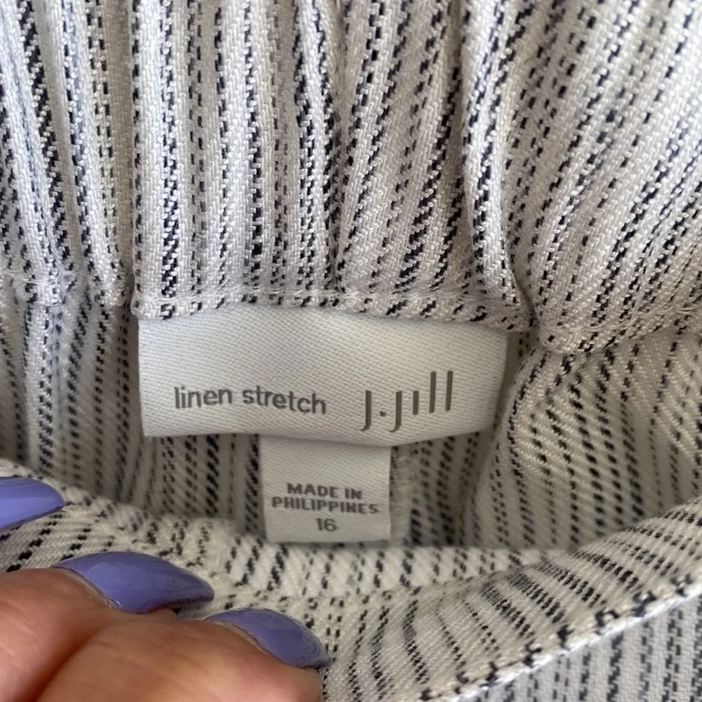 J Jill stretch linen pants with pockets and elastic waist - Picture 4 of 4
